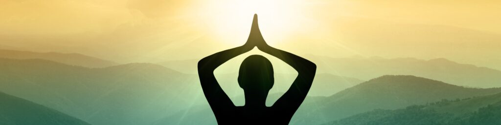 yoga and meditation.silhouette